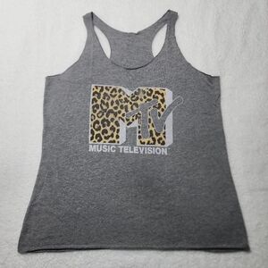 MTV Music Television Gray Racerback Tank Top Size Medium